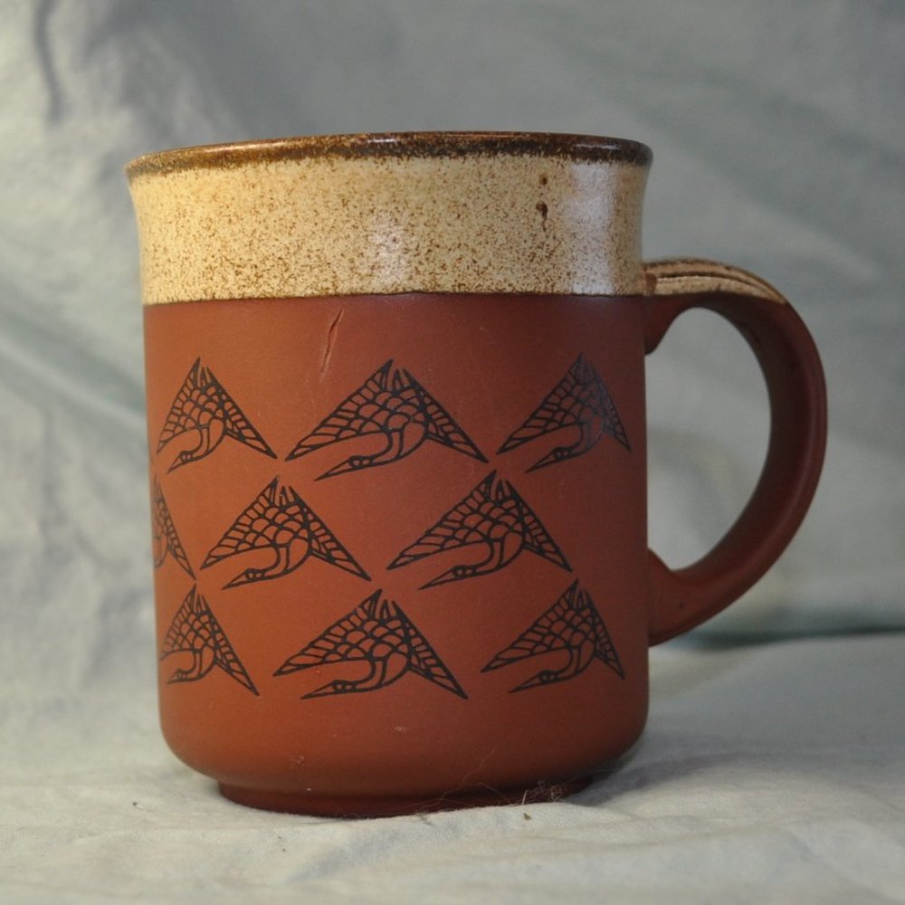 12 oz paper cranes stoneware mug kiln craft england (w873)